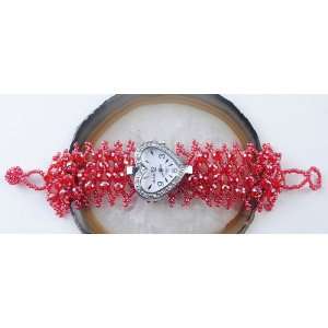  Watch Bracelet Swarovski Crystal Beads heart Face Watch 