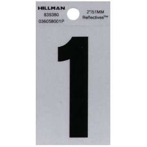  The Hillman Group 839380 2 Inch Black on Silver Reflective 