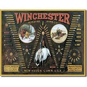  Winchester Bullet Board Cartridge Chart Hunting Retro 