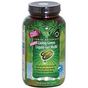 Irwin Naturals, Womens Living Green Liquid Gel Multi, 120 Liquid Soft 