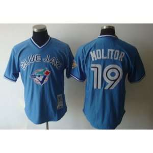  2012 Blue Jays #19 Molitor Blue Throwback Stitched Jersey 