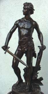 Superb Antique Male Bronze Sculpture by Gaudez  