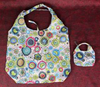 Multi colour flower pattern folding vogue shopping bag  