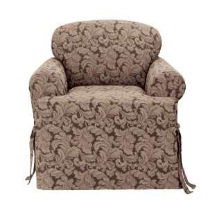  Sure Fit Scroll T Cushion Chair Slipcover, Brown