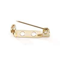   Brass Plated Goldtone Steel Safety Clasp Bar PIN BACKS Broach Badge 1