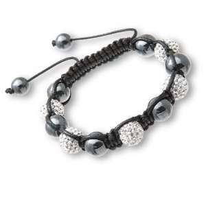  Idolise Bracelet Clear Sparkly & Magnetite Beads Jewelry