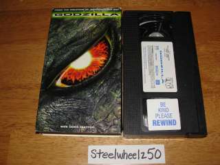 Godzilla VHS 1998 Matthew Broderick Jean Reno Tri Star 043396231238 