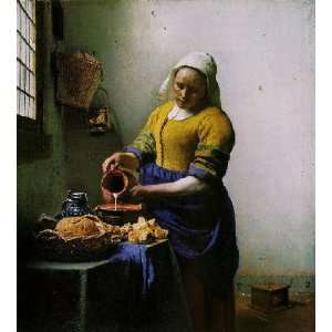 FRAMED oil paintings   Jan Vermeer   24 x 26 inches   The Milkmaid [c 