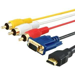  HDMI to VGA / 3 RCA Cable, 5FT Electronics