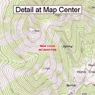   Topographic Quadrangle Map   Mink Creek, Idaho (Folded/Waterproof