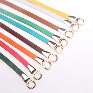 Summer Fashion Metal Buckle Multicolor Narrow Waistband Belt 9 Colors 