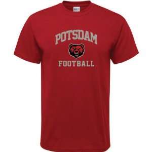  SUNY Potsdam Bears Cardinal Red Football Arch T Shirt 