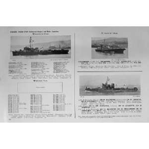   1953 54 Ships Sabre Colombier Commandant Teste France