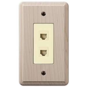  Contemporary Unfinished Maple   2 Phone jack Wallplate 