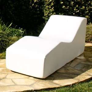  La Fete Designs Wave Chill White Outdoor Chaise Lounge 