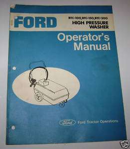 Ford BTC 100/150/300 Pressure Washer Operators Manual  