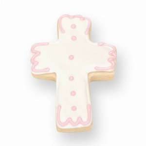  Cross Cookie with Pink Accents