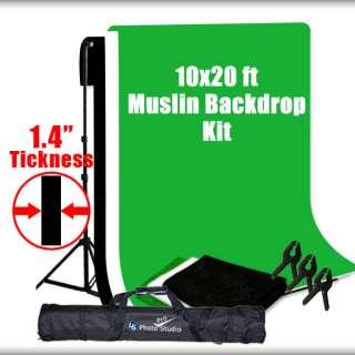 Photo Backdrop Green Chroma Key Studio Muslin Stand Kit 847263072678 