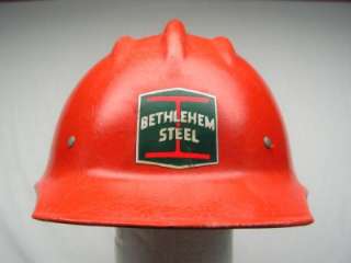 Vintage Bullard Hard Boiled Fiberglass Hard Hat / Bethlehem Steel 