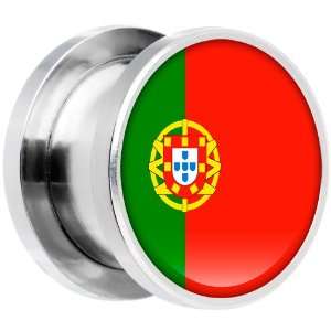  14mm Stainless Steel Portugal Flag Saddle Plug Jewelry