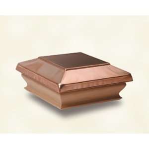   Products 870.1890 4 by 4 Inch Large Redwood Copper Flat Top Post Cap