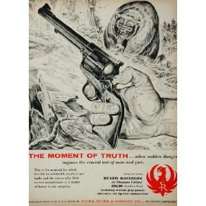  1957 Ad Sturm Ruger Blackhawk Revolver Handgun Bear 