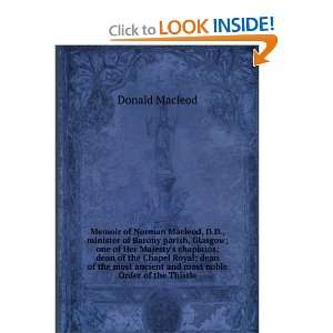  Memoir of Norman Macleod, D.D Donald MacLeod Books