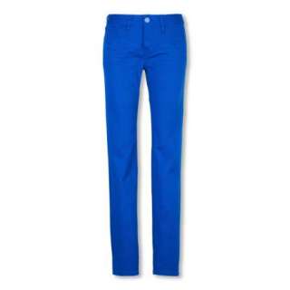   Cotton Color Dyed Slim Straight Cut Skinny Jeans Pants Blue  