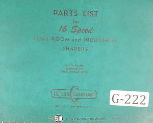 Gould Eberhardt Operators Instruction Shaper Manual  