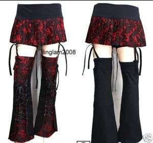 Unisex Visual Punk ROCK Gothic Skirt+leg warmer Pants  