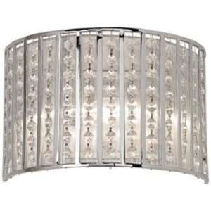 Silk String and Crystal Strands Wall Sconce