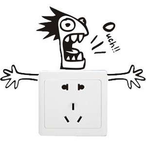   buy 1 get 1 free OUCH decal light switch/wall sticker laptop sticker