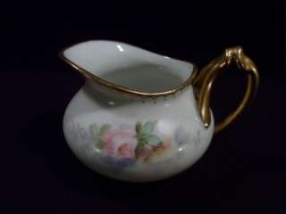 Antique Handpainted Limoges France Porcelain Creamer, Pitcher, W.G 