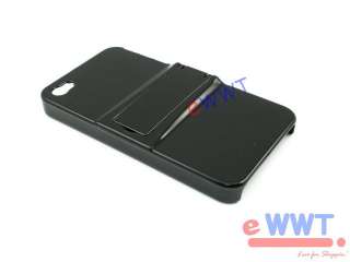 for iPhone 4 4G Black * Electroplate Hard Case w/ Stand  