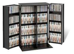 PrePac Black Locking Media Storage Cabinet  