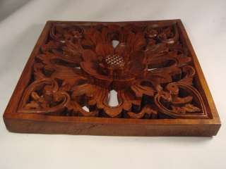 Hand Carved Bali 3 D Wall Panel Flower Relief ART  