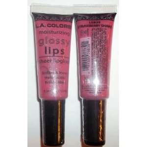 LA. Colors Sheer Lip Gloss Glossy Lip Strawberry Shake (2) 0.34 FL. OZ 