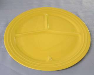 Antique California Pacific Pottery large yellow grill plate bbq dinner 