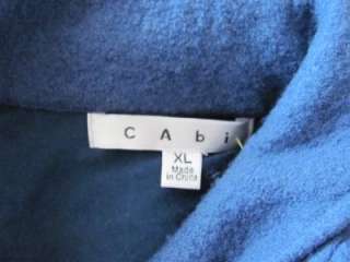 CAbi BLUE 100% MERINO WOOL WARM SWEATER/ COAT SWEATERCOAT JACKET SIZE 
