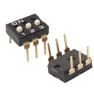 Amico 3pcs 2.54mm Pitch 3 Position Way Gold Tone 6 Pin 6P IC Type DIP 