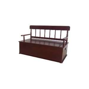   Simply Classic Cherry Finish Bench Seat with Storage 