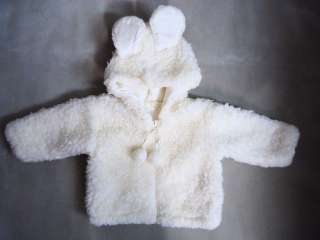 Cach Cach Girl Bunny Hood Faux Fur Pom Pom Dress Coat 18 24 months 2 