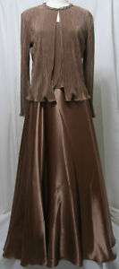 Cachet MOB Brown 2PC Formal Swing Gown W/Beaded Jacket  