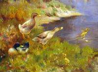 Henrik Breedveld Ducks Original Oil Painting on Canvas, Dutch 