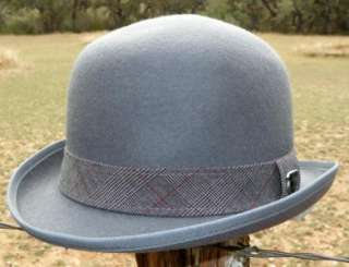 NWT PETER GRIMM Grey Wool BOWLER DERBY Dress Tux Hat  