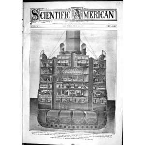   Scientific American Section Through Great 25 Knot Cunard Liners Ship