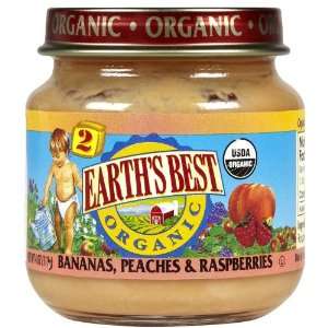 Earths Best 2nd Foods Banana Peach Raspberry   12 pk