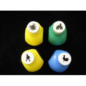  4 Piece Button Craft Punch Castle, Spider, Scorpion and 