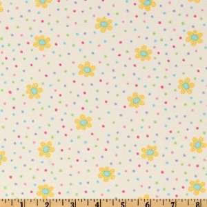  44 Wide Moda Girlie Girl Daisies White Fabric By The 