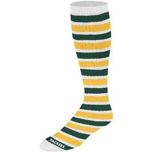   Green Gold Striped Knee High Socks 